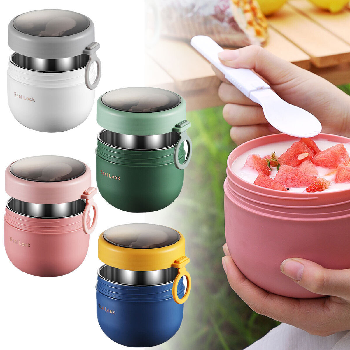 Baby Food Warmer Portable - Ланч-бокс из нержавеющей стали, 600 мл