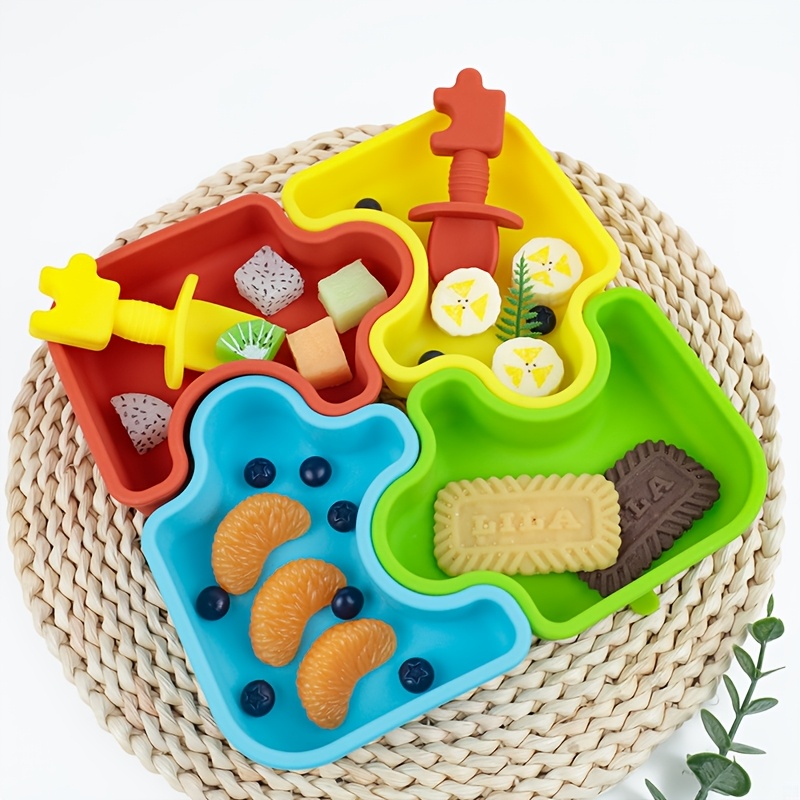 Baby Food Utensils Set - 6 шт./компл., детская силиконовая посуда для