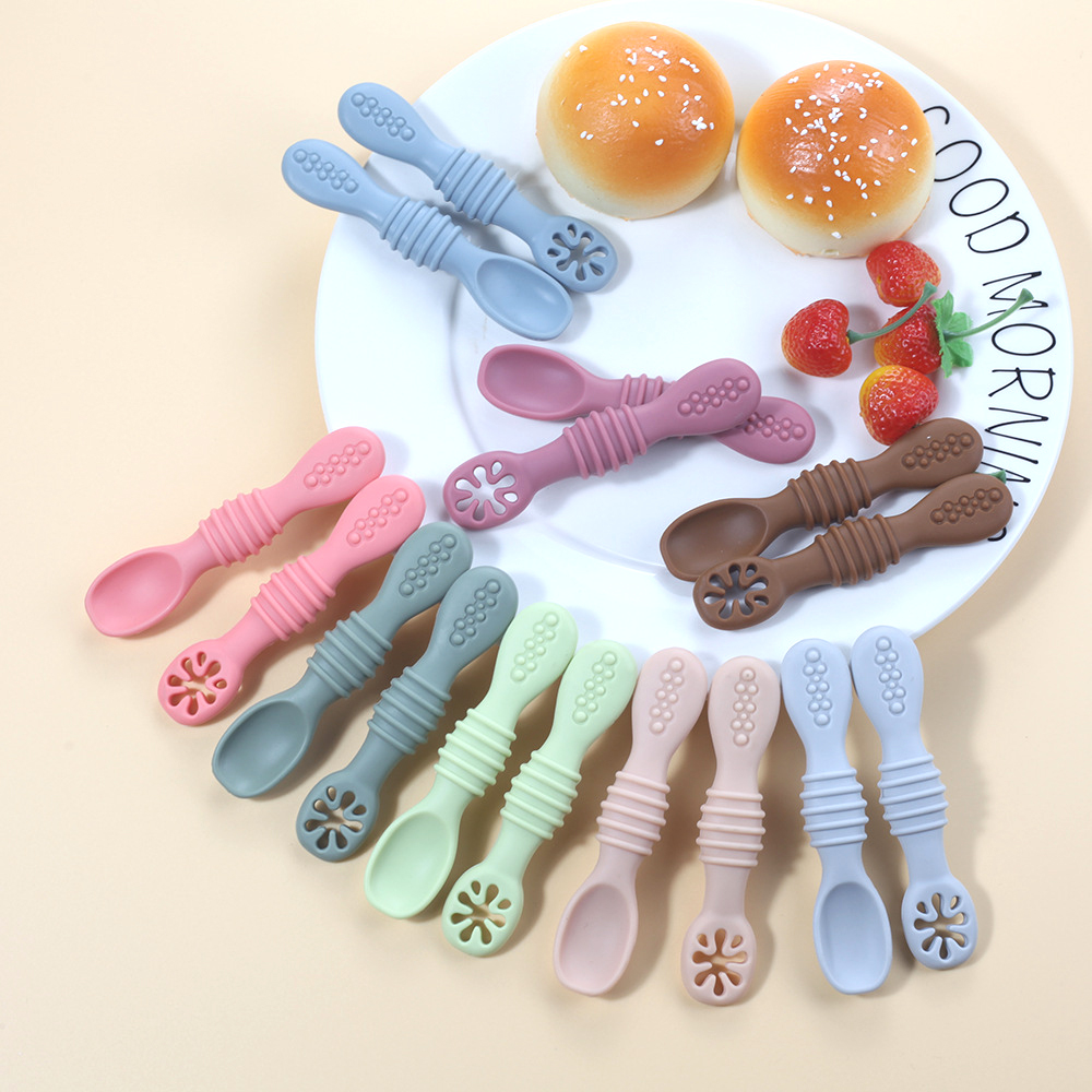 Baby Food Utensils Set - 2 шт., милые детские обучающие ложки,