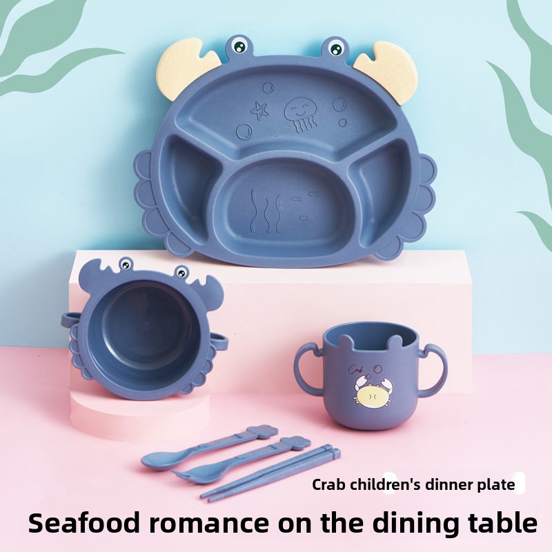 4/6 шт. детские тарелки с краб – обзор и цена Baby Food Utensils Set