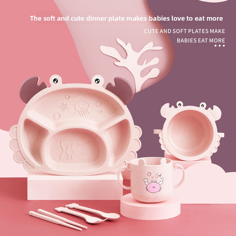 4/6 шт. детские тарелки с краб – обзор и цена Baby Food Utensils Set