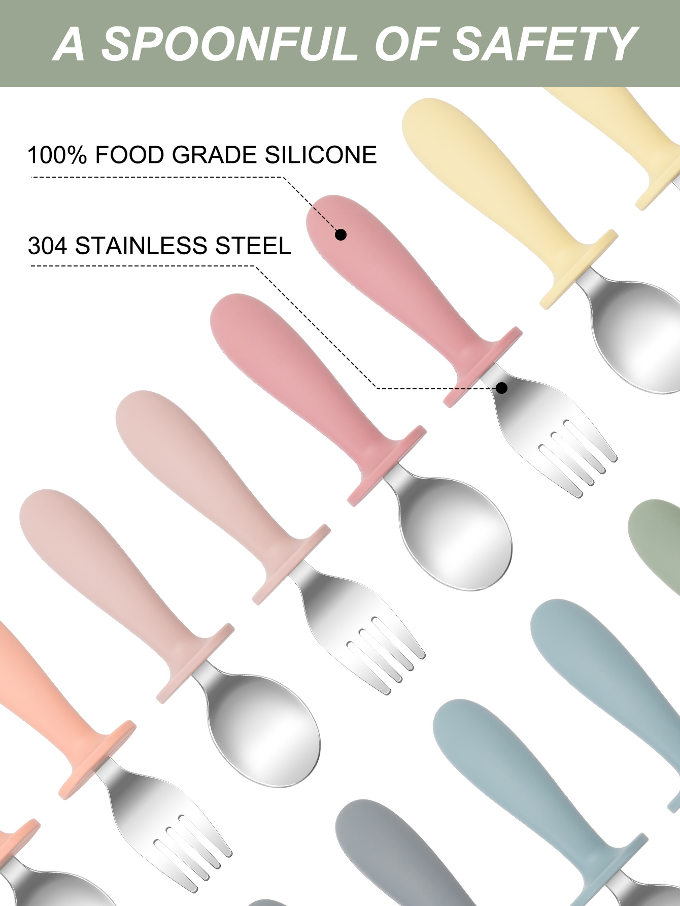 2 шт., набор вилок и ложек из  – обзор и цена Baby Food Utensils Set