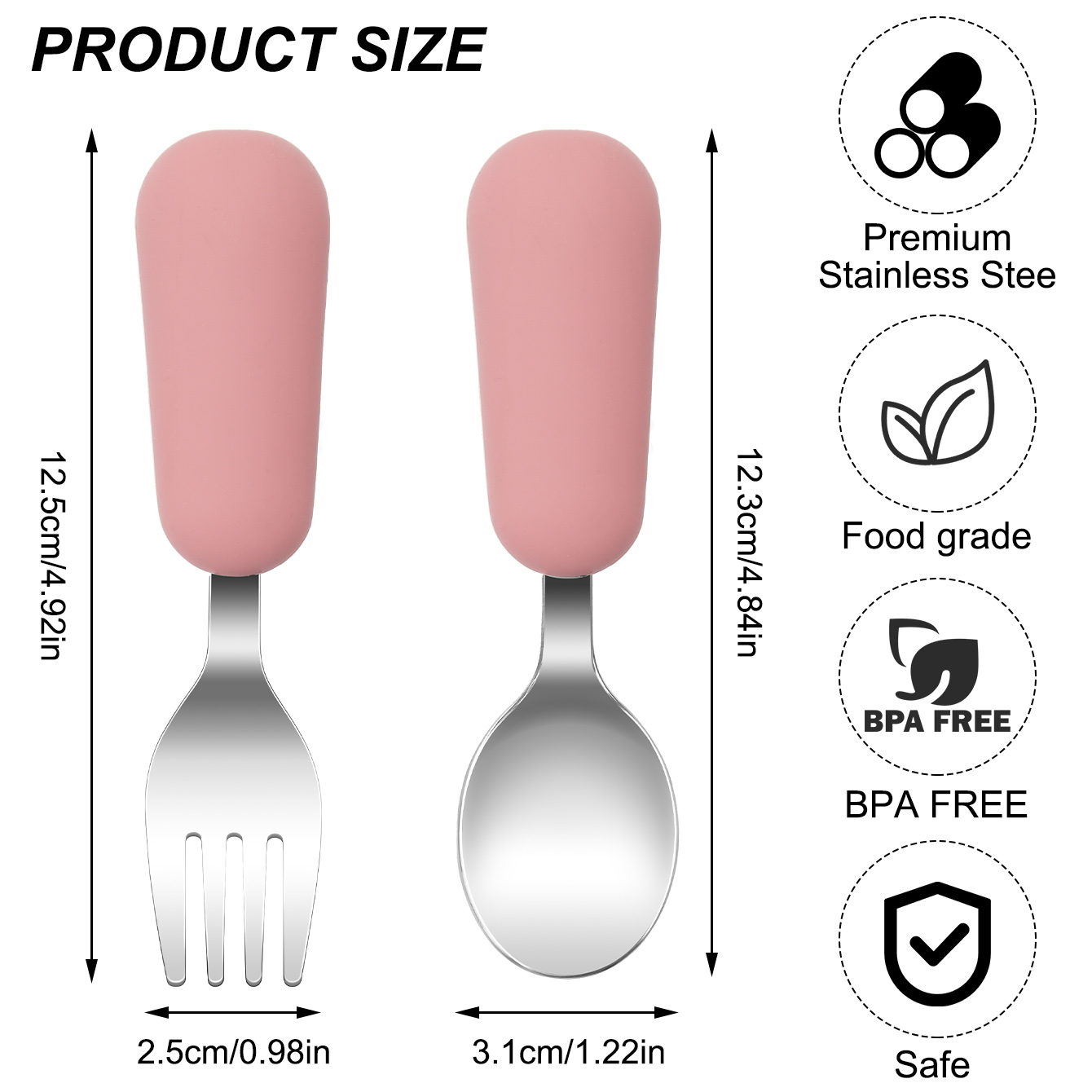 Цветная детская вилка из нержа – обзор и цена Baby Food Utensils Set