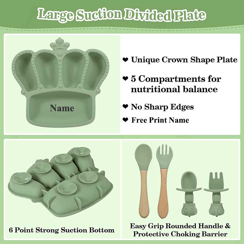 Именная тарелка для кормления  – обзор и цена Baby Food Utensils Set