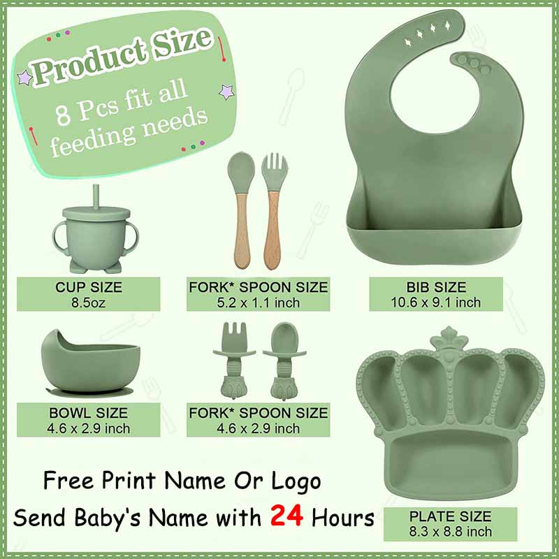 Именная тарелка для кормления  – обзор и цена Baby Food Utensils Set
