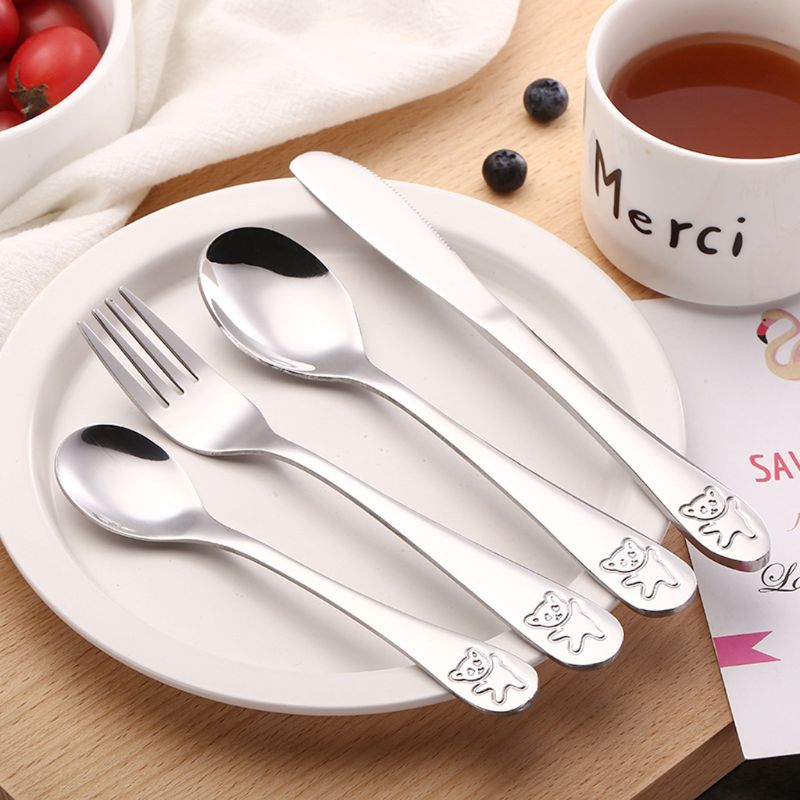 4 шт./компл., детская чайная л – обзор и цена Baby Food Utensils Set