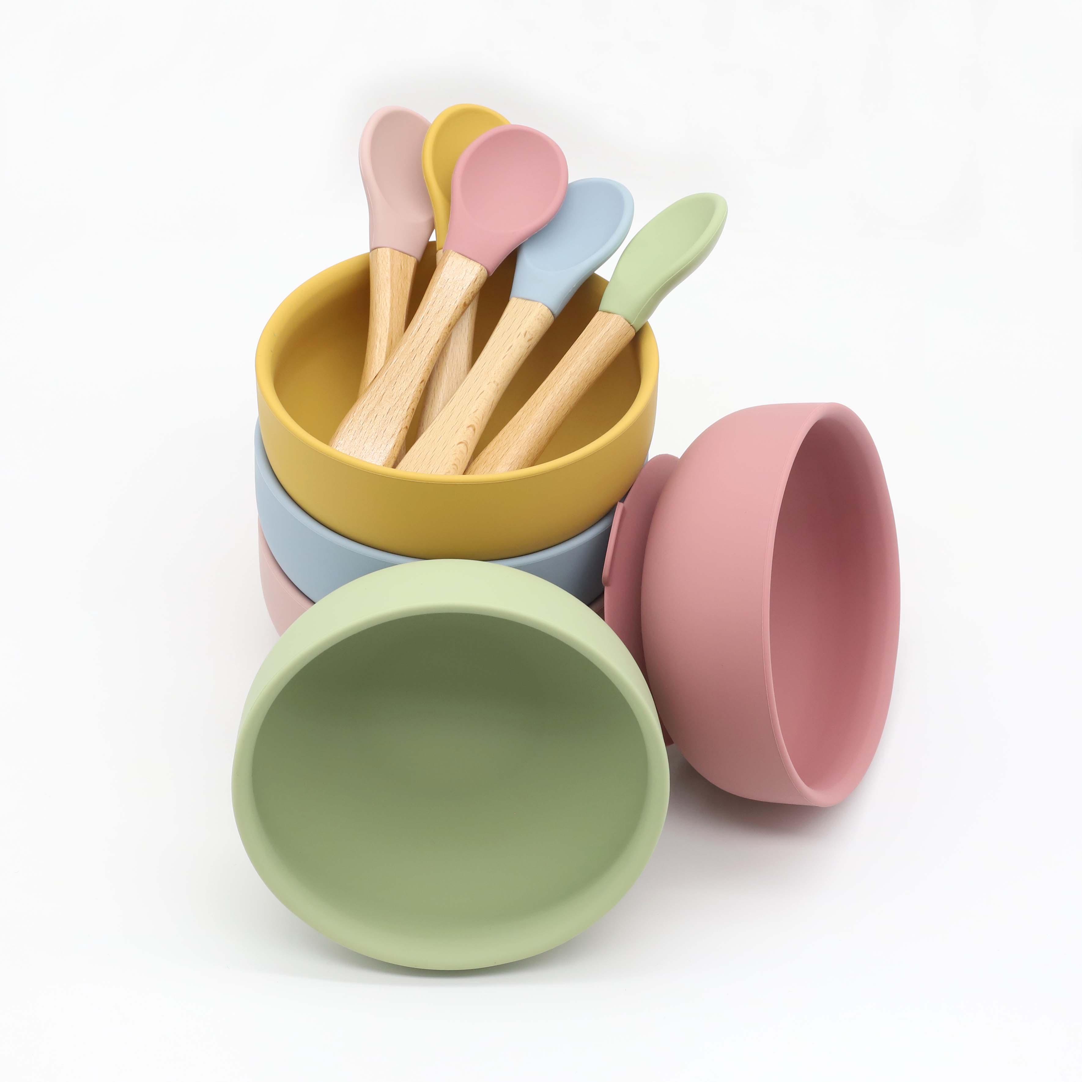 Силиконовая миска с присоской, – обзор и цена Baby Food Utensils Set