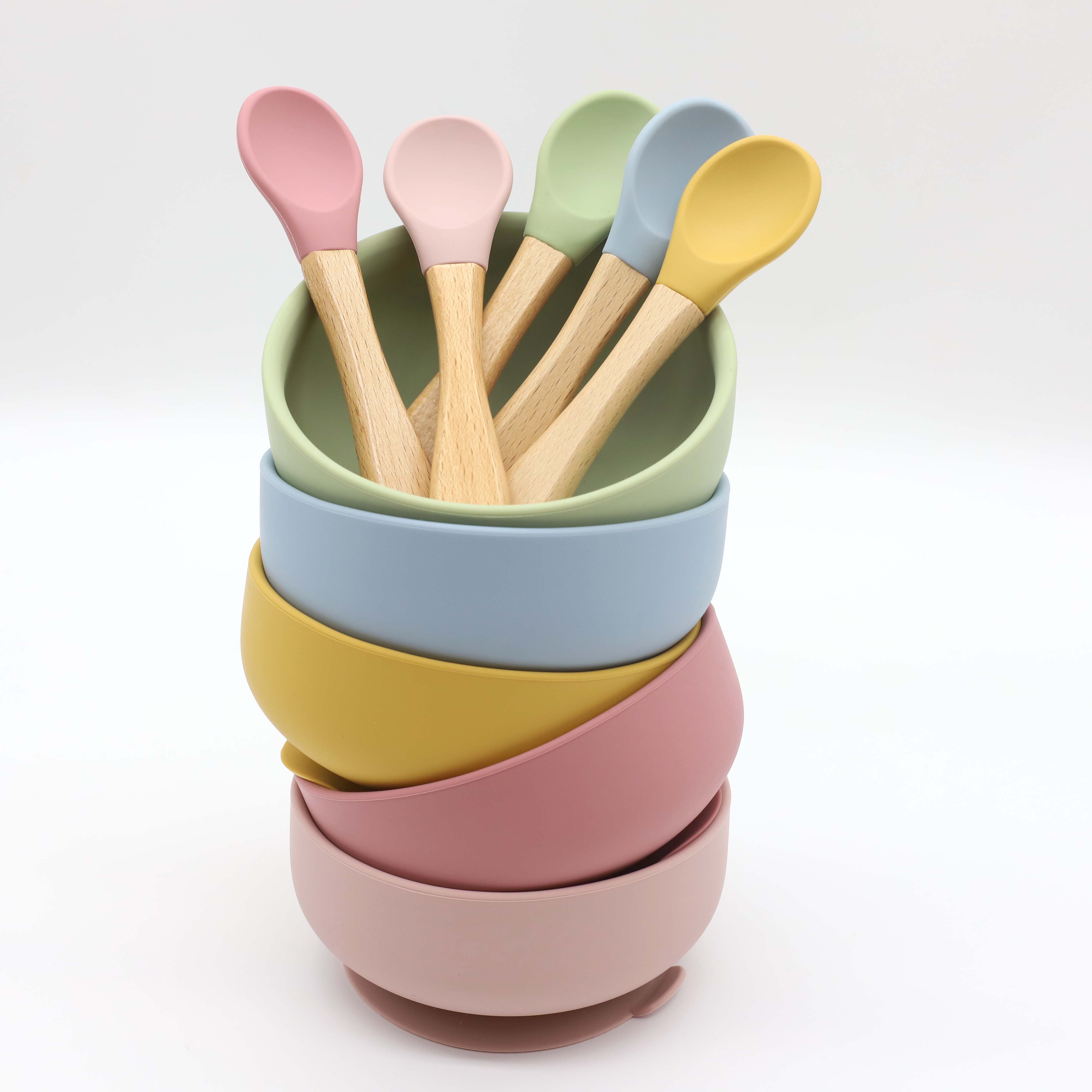 Силиконовая миска с присоской, – обзор и цена Baby Food Utensils Set