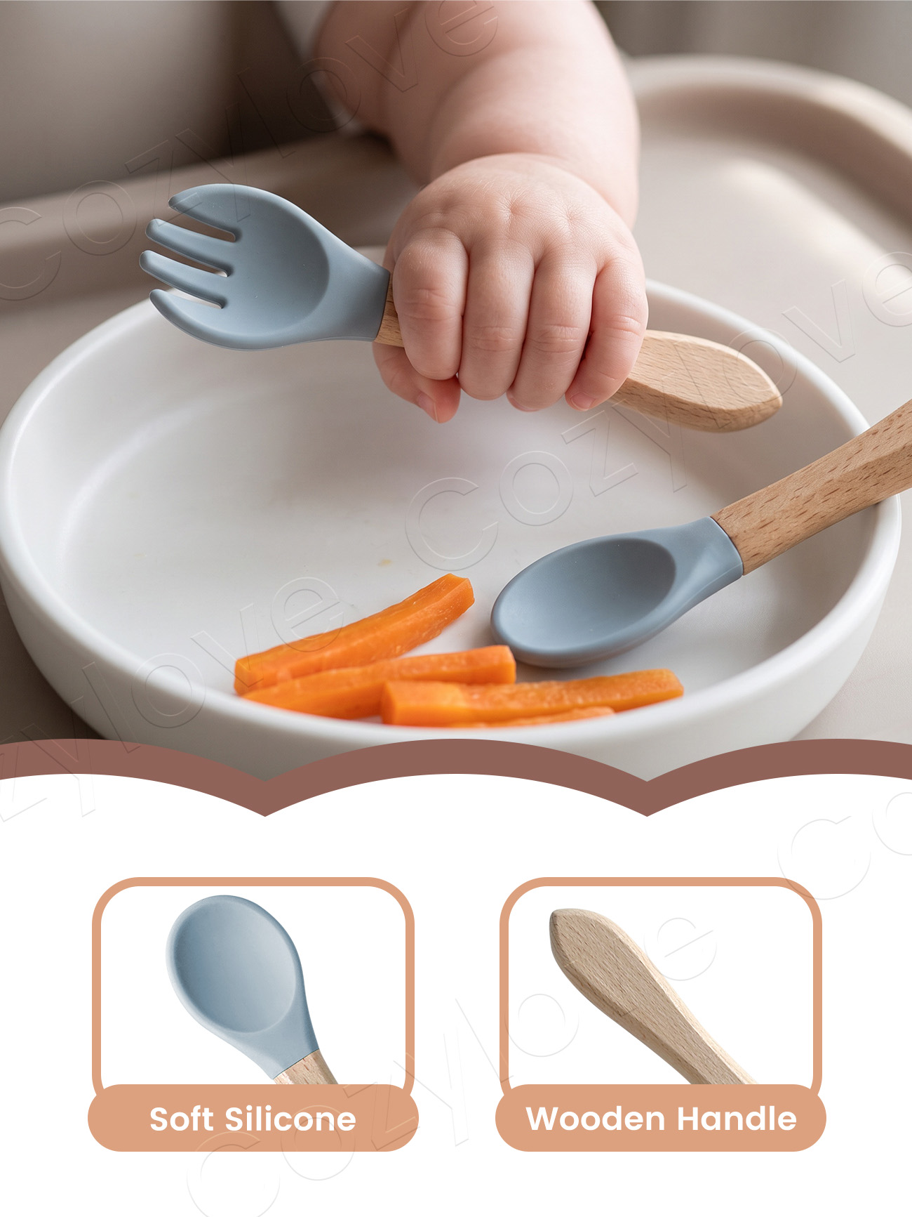 Набор детских силиконовых вило – обзор и цена Baby Food Utensils Set